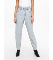 ONLY Pale Blue High Waist Tapered Mom Jeans